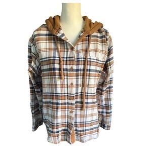 American Eagle Women's or Men's Button Down Flannel Brown Blue White Small